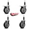 Service Caster 5'' Black Poly Swivel 1'' Expanding Stem Caster Set 2 Total Lock Brakes, 4PK SCC-EXTTL20S514-PPUB-BLK-2-S-2-1 - alternate 2